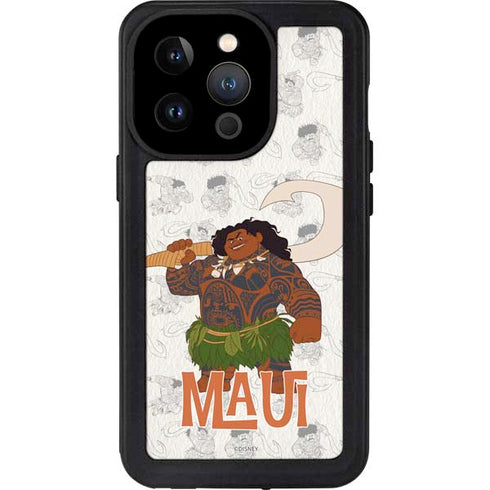 Disney Princess Moana Maui Pattern iPhone 15 Pro Waterproof Case