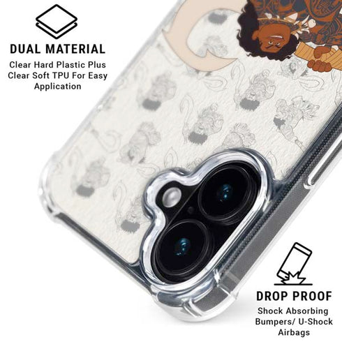 Disney Princess Moana Maui Pattern iPhone 16 Clear Case