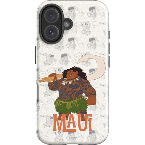 Disney Princess Moana Maui Pattern iPhone 16 Plus Impact Case