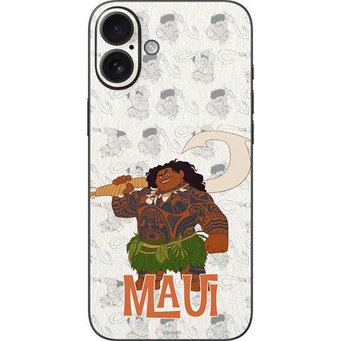 Disney Princess Moana Maui Pattern iPhone 16 Plus Skin