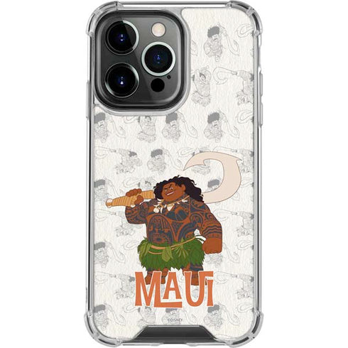 Disney Princess Moana Maui Pattern iPhone 16 Pro Clear Case