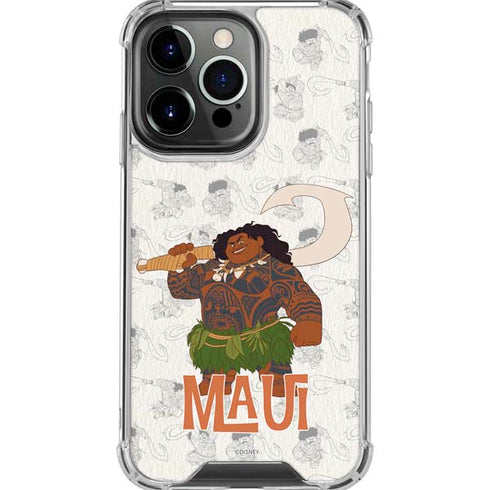 Disney Princess Moana Maui Pattern iPhone 16 Pro Max Clear Case