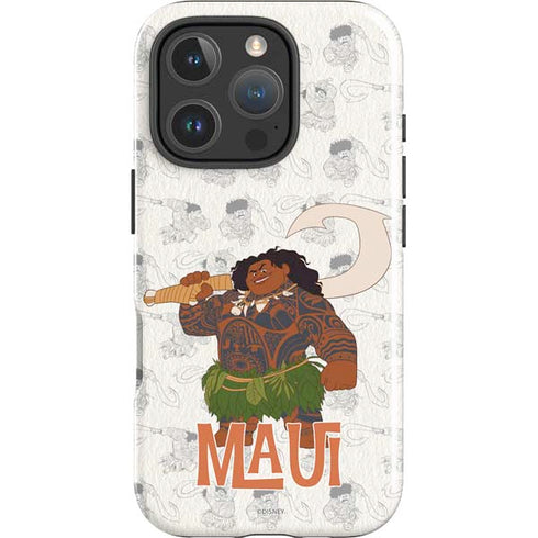 Disney Princess Moana Maui Pattern iPhone 16 Pro Max Impact Case