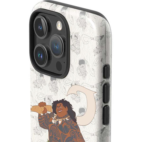 Disney Princess Moana Maui Pattern iPhone 16 Pro Max Impact Case