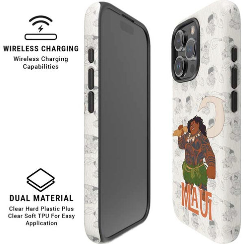 Disney Princess Moana Maui Pattern iPhone 16 Pro Max Magsafe Impact Case