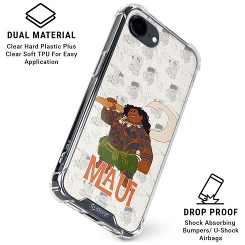Disney Princess Moana Maui Pattern iPhone 16e Clear Case
