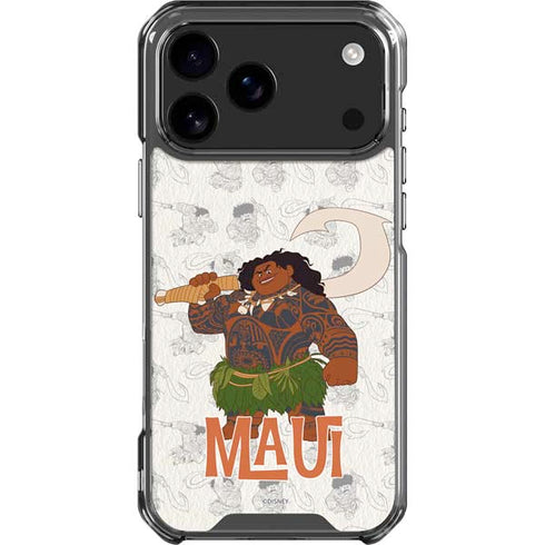 Disney Princess Moana Maui Pattern iPhone 18 Pro Max Clear Case