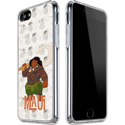 Disney Princess Moana Maui Pattern iPhone SE (2nd & 3rd Gen) Clear Case