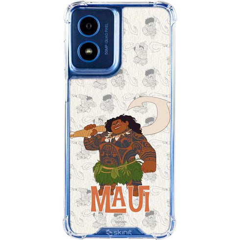 Disney Princess Moana Maui Pattern Moto G 5G (2024) Clear Case