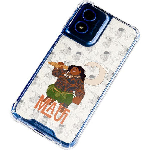 Disney Princess Moana Maui Pattern Moto G Play 4G (2024) Clear Case