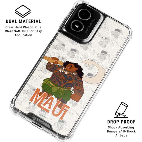 Disney Princess Moana Maui Pattern Moto G Power 5G (2024) Clear Case