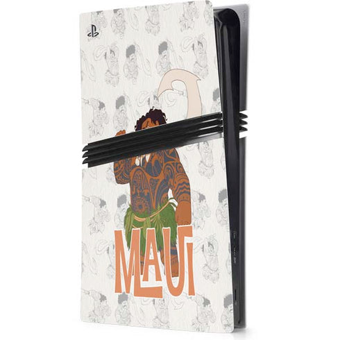 Disney Princess Moana Maui Pattern PS5 Pro Console Skin