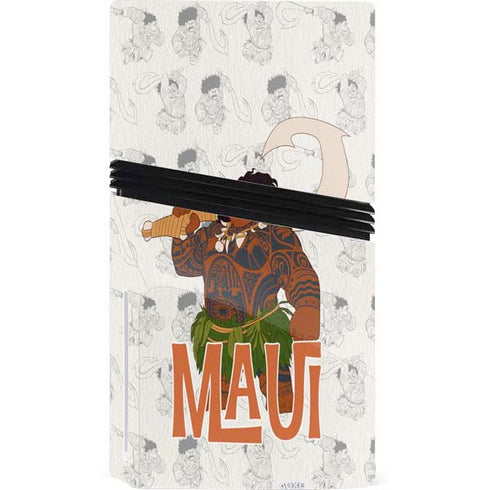 Disney Princess Moana Maui Pattern PS5 Pro Disk Bundle Skin
