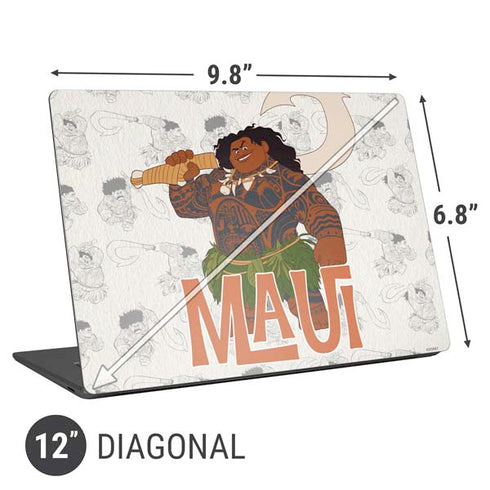 Disney Princess Moana Maui Pattern Universal Laptop 12in (9.8 x 6.8in) Skin