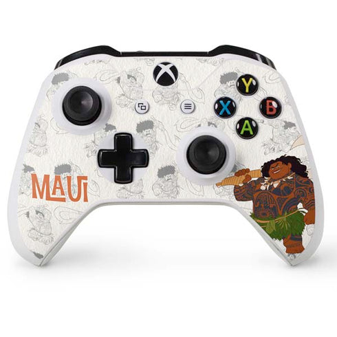Disney Princess Moana Maui Pattern Xbox One S Console and Controller Bundle Skin