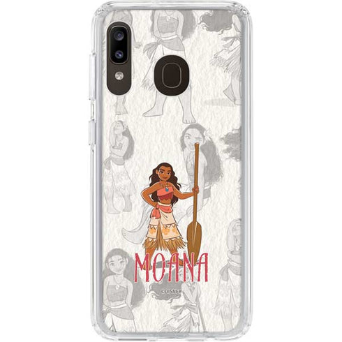 Disney Princess Moana Pattern Galaxy A20 Clear Case