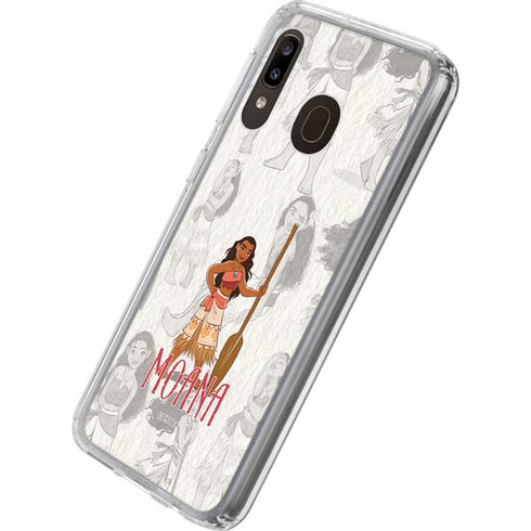 Disney Princess Moana Pattern Galaxy A20 Clear Case