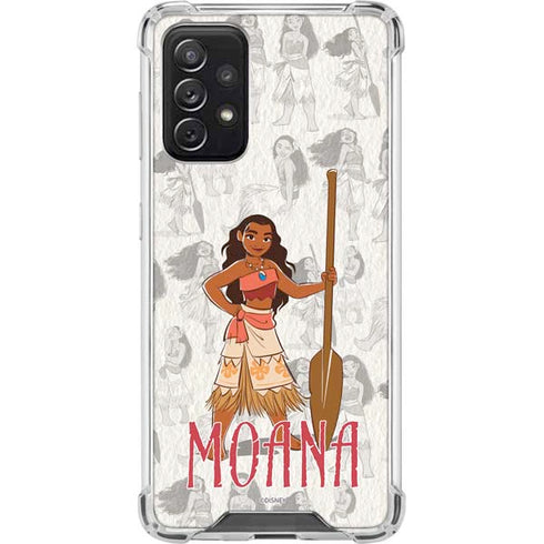 Disney Princess Moana Pattern Galaxy A72 5G Clear Case