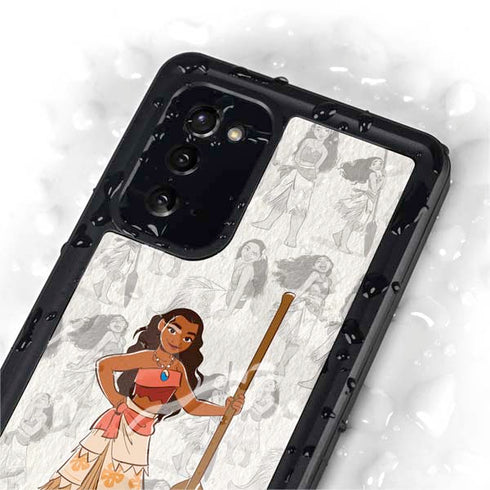 Disney Princess Moana Pattern Galaxy Note20 5G Waterproof Case