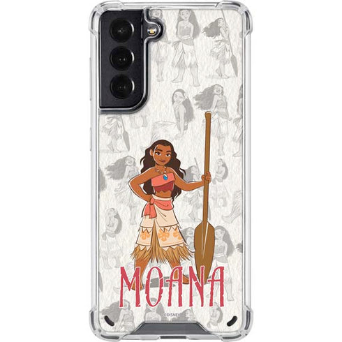 Disney Princess Moana Pattern Galaxy S21 5G Clear Case