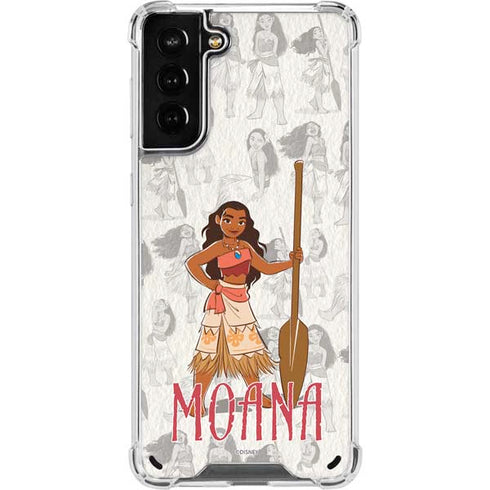 Disney Princess Moana Pattern Galaxy S21 Plus 5G Clear Case