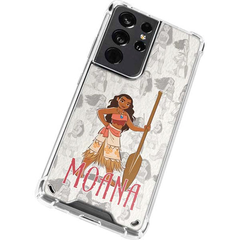 Disney Princess Moana Pattern Galaxy S21 Ultra 5G Clear Case
