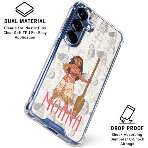 Disney Princess Moana Pattern Galaxy S25 Plus Clear Case