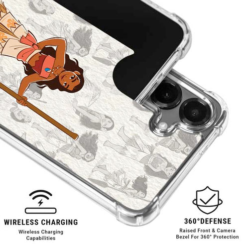 Disney Princess Moana Pattern Galaxy S26 Plus Clear Case