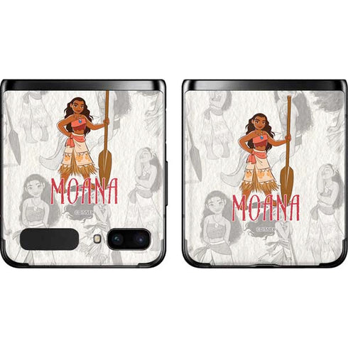 Disney Princess Moana Pattern Galaxy Z Flip Skin