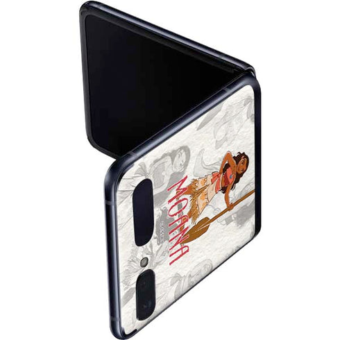 Disney Princess Moana Pattern Galaxy Z Flip Skin