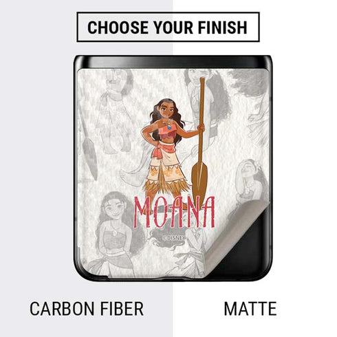 Disney Princess Moana Pattern Galaxy Z Flip Skin