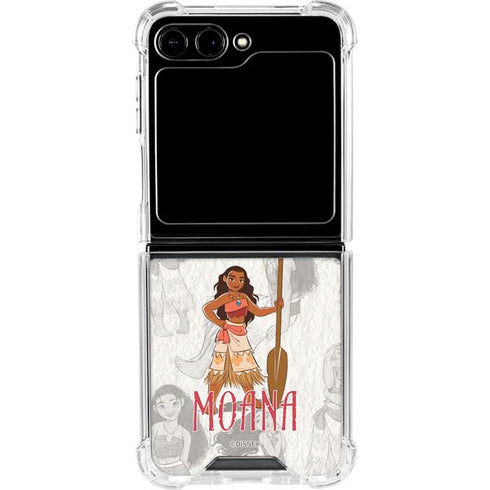 Disney Princess Moana Pattern Galaxy Z Flip5 5G Clear Case