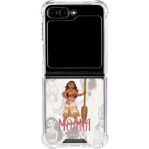 Disney Princess Moana Pattern Galaxy Z Flip6 Clear Case