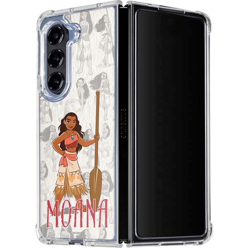 Disney Princess Moana Pattern Galaxy Z Fold5 5G Clear Case