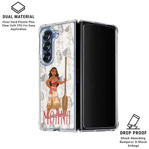 Disney Princess Moana Pattern Galaxy Z Fold6 Clear Case