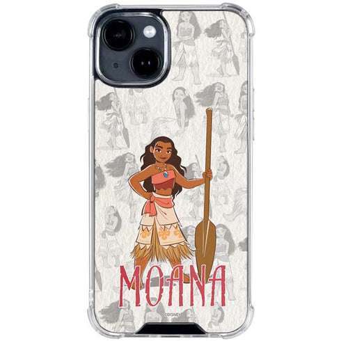 Disney Princess Moana Pattern iPhone 14 Plus Clear Case