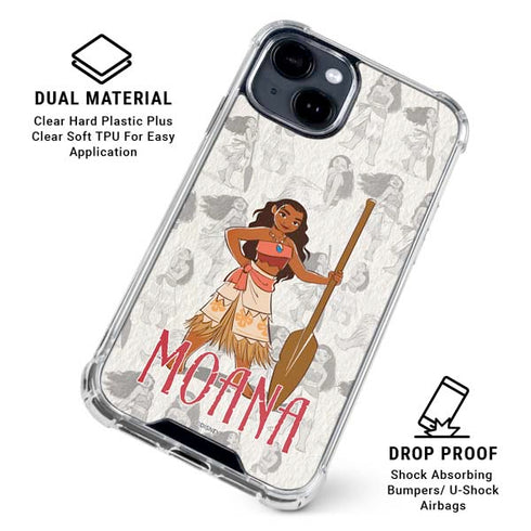 Disney Princess Moana Pattern iPhone 14 Plus Clear Case