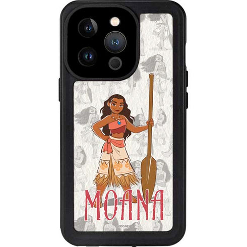 Disney Princess Moana Pattern iPhone 14 Pro Waterproof Case