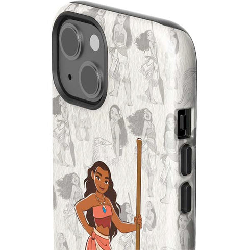 Disney Princess Moana Pattern iPhone 15 Plus Impact Case