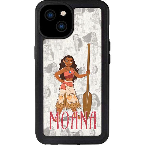 Disney Princess Moana Pattern iPhone 15 Plus Waterproof Case