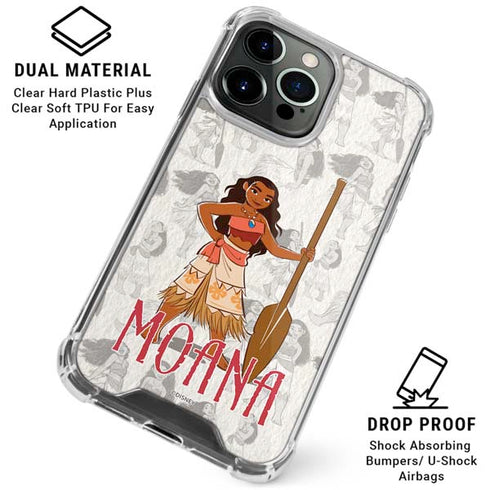Disney Princess Moana Pattern iPhone 15 Pro Clear Case