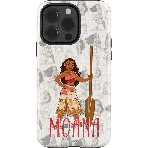 Disney Princess Moana Pattern iPhone 15 Pro Impact Case