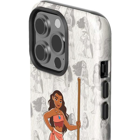 Disney Princess Moana Pattern iPhone 15 Pro Impact Case