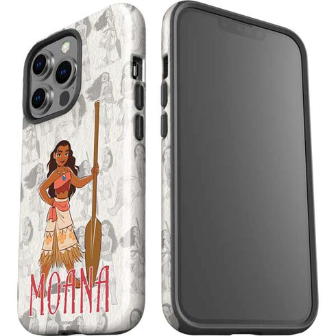 Disney Princess Moana Pattern iPhone 15 Pro Impact Case