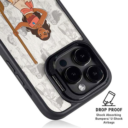 Disney Princess Moana Pattern iPhone 15 Pro Kickstand Case