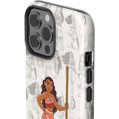 Disney Princess Moana Pattern iPhone 15 Pro Max Impact Case