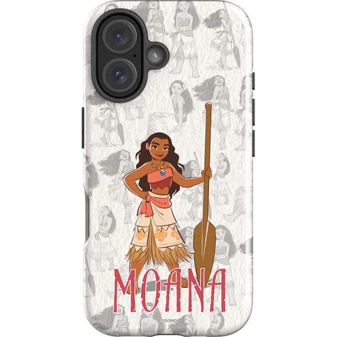 Disney Princess Moana Pattern iPhone 16 Impact Case