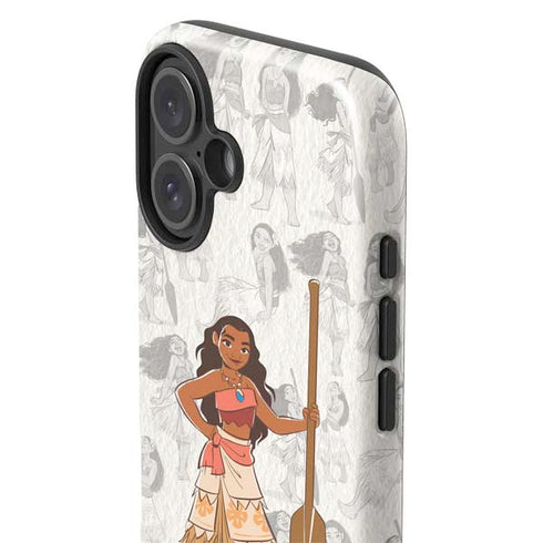 Disney Princess Moana Pattern iPhone 16 Impact Case