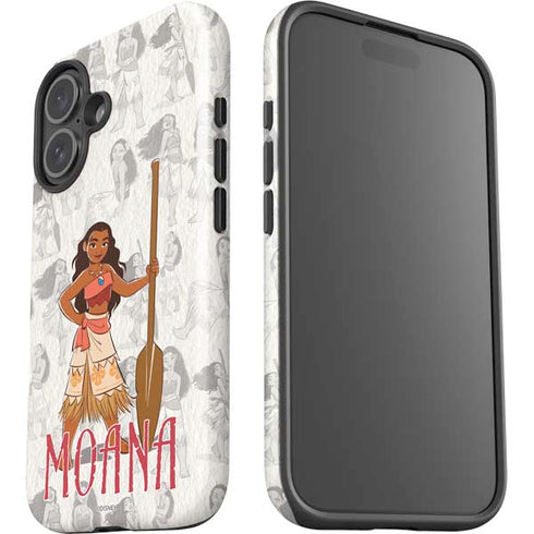 Disney Princess Moana Pattern iPhone 16 Impact Case