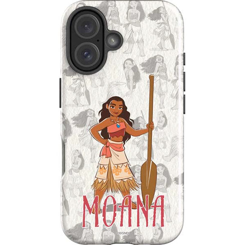 Disney Princess Moana Pattern iPhone 16 Plus Impact Case